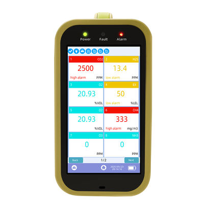 Portable Multi Gas Detector with 5200mAh Battery for Air Quality Monitoring and Data Log Function